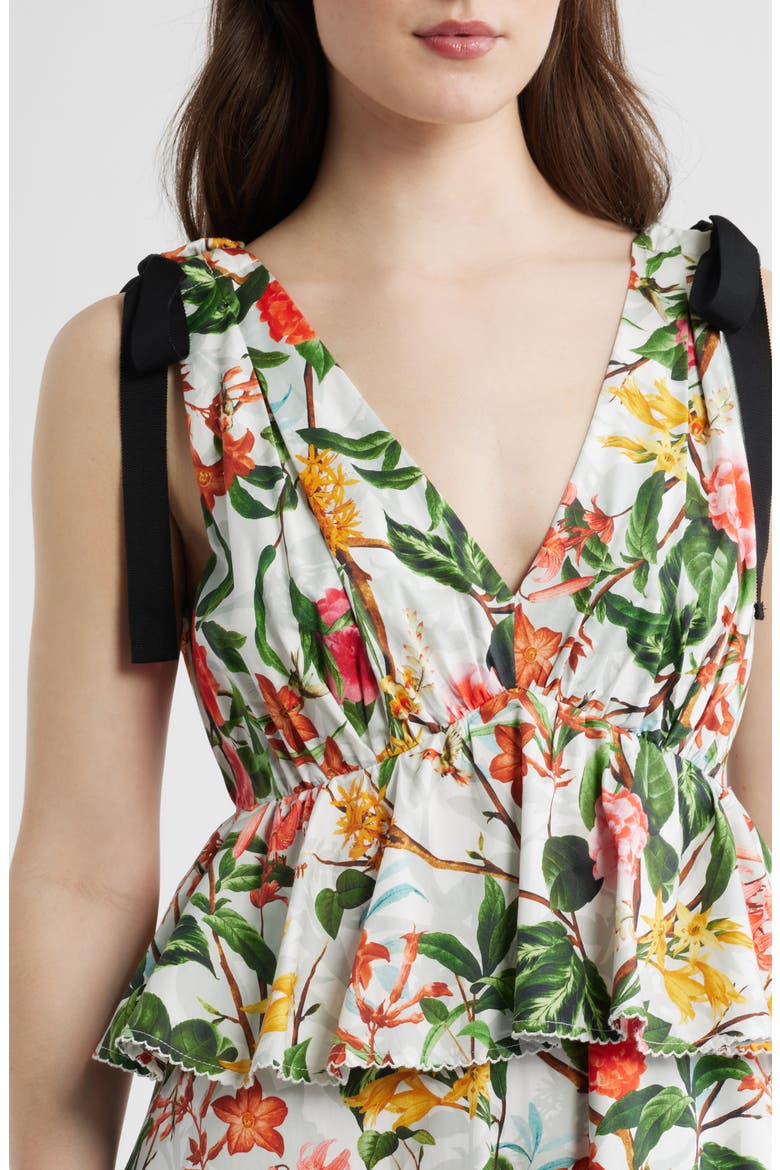Daniela Floral Embroidered Trim Cotton Maxi Dress, Alternate, color, TROPICAL PARADISE