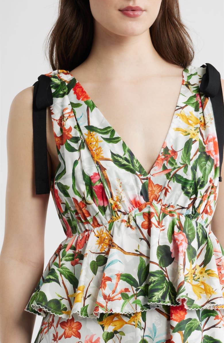 LAYERED WITH LOVE Daniela Floral Embroidered Trim Cotton Maxi Dress, Alternate, color, Tropical Paradise