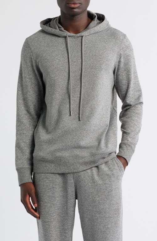 Daniel Buchler Pinstripe Pajama Hoodie In Gray