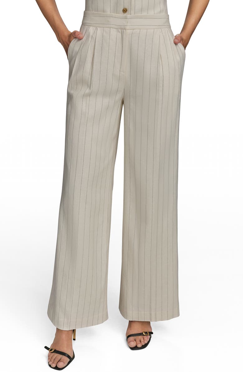 Donna Karan New York Pinstripe Straight Leg Pants, Main, color, 
