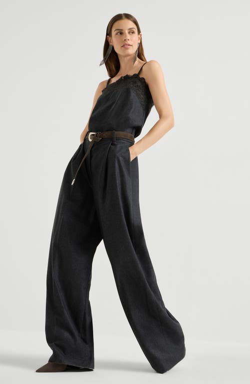Brunello Cucinelli Flannel Jumpsuit In Gray