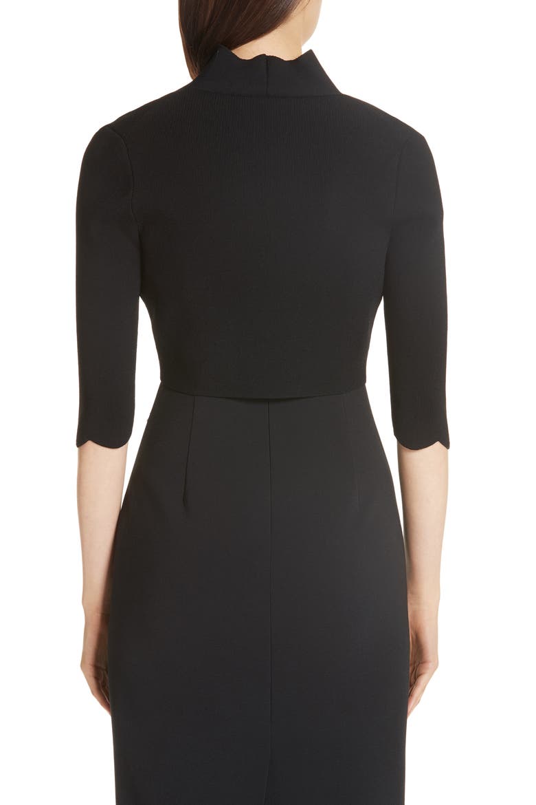 Scallop Trim Knit Bolero, Alternate, color, BLACK