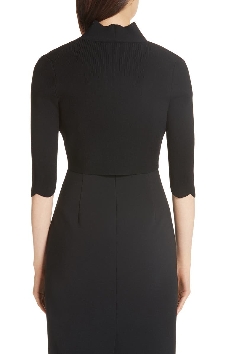 Lela Rose Scallop Trim Knit Bolero, Alternate, color, 