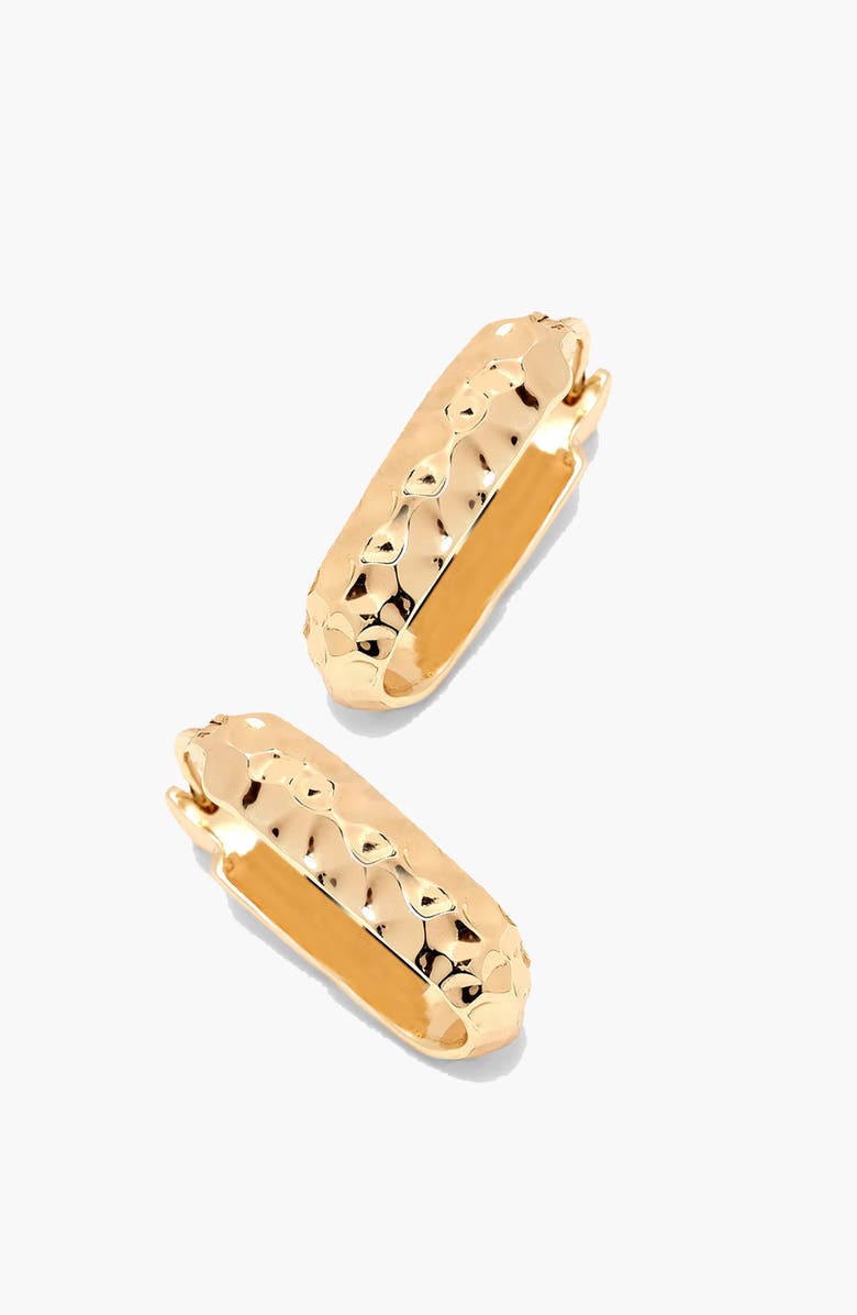YOJ Sanu Soft Hammered Midi Hoop Earrings in Gold, Main, color, Gold