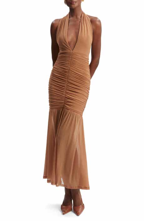 Bardot Sephera Halter Neck Mesh Midi Dress