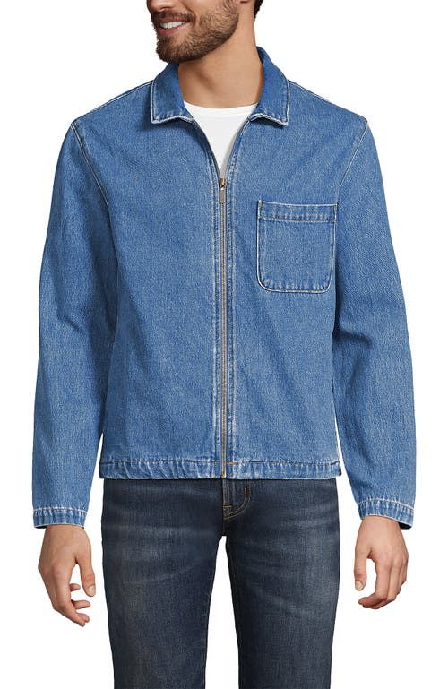 Lands' End Lightweight Full Zip Jacket In Blue