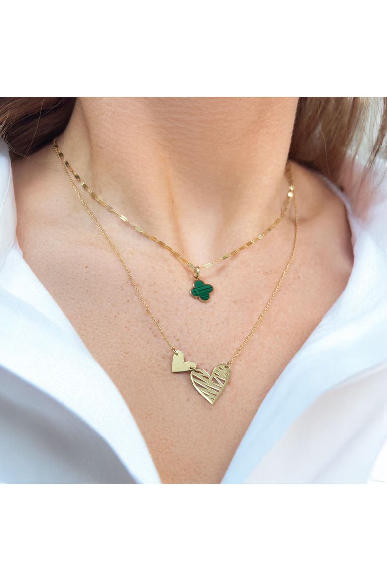 Double Woven Heart Necklace, Alternate, color, Yellow Gold