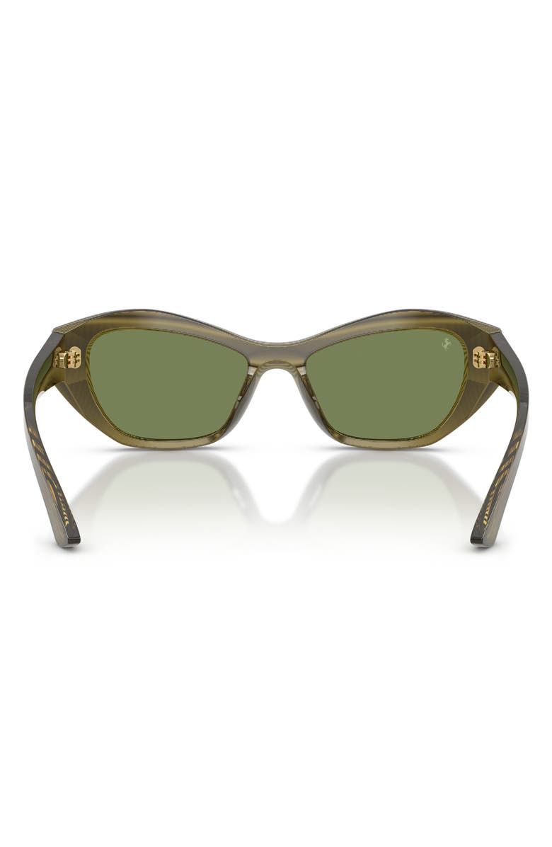 Ferrari 53mm Cat Eye Sunglasses, Alternate, color, Striped Green / Green Red