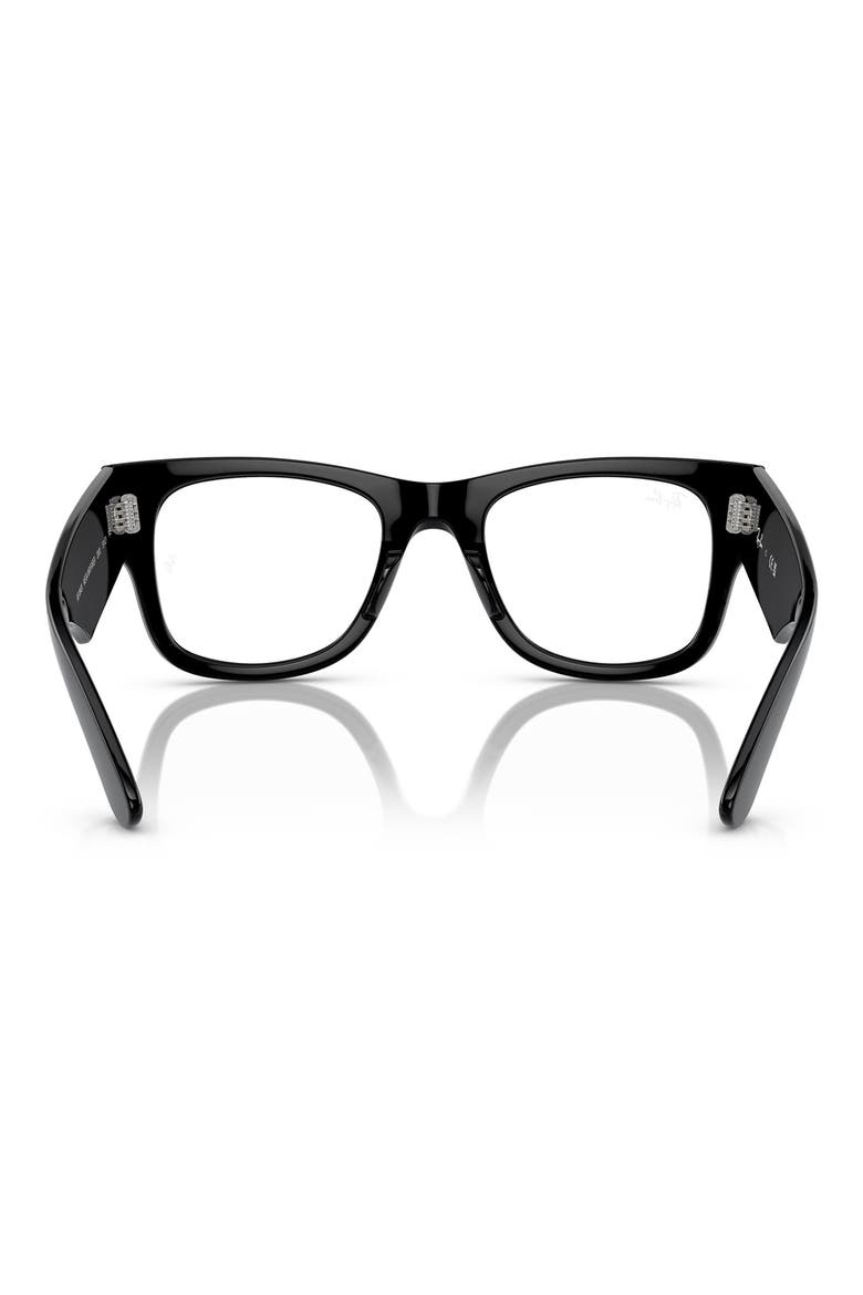 Mega Wayfarer 51mm Square Optical Glasses, Alternate, color, BLACK