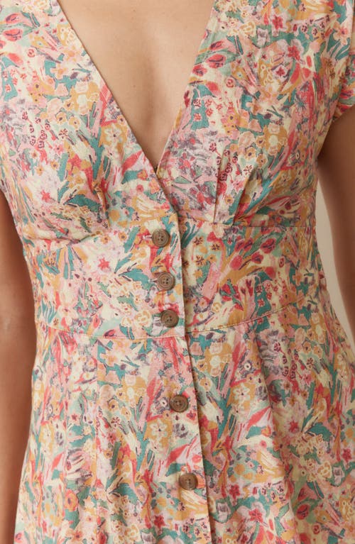 Marine Layer Camila Floral Button Front Minidress In Superbloom