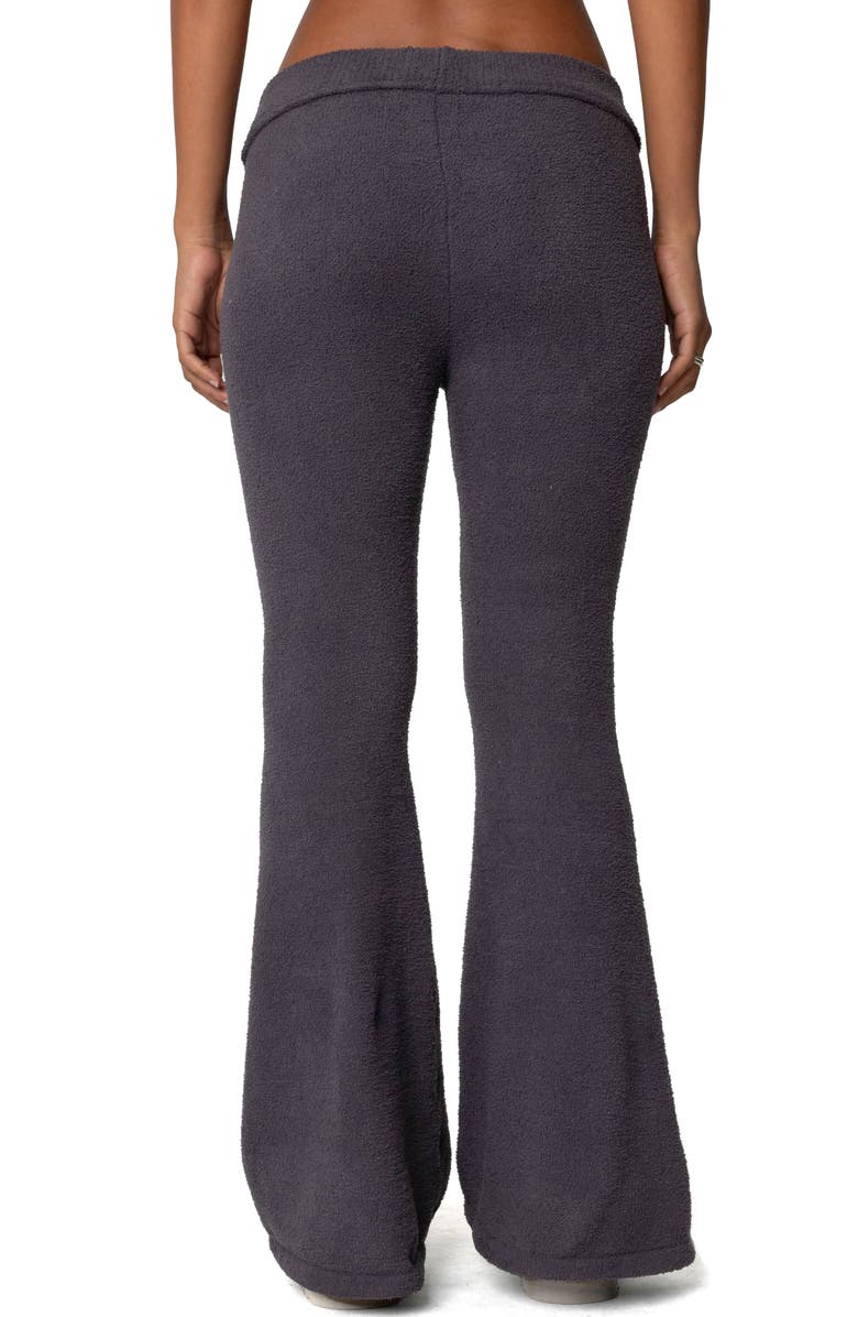 EDIKTED Plush Flare Leg Pants, Alternate, color, Dark Gray
