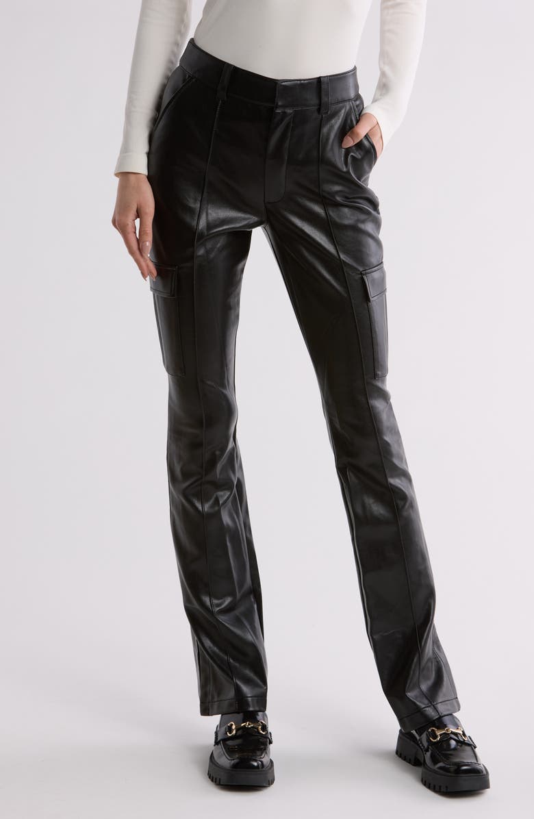Cinq à Sept Norah Faux Leather Flare Pants, Main, color,