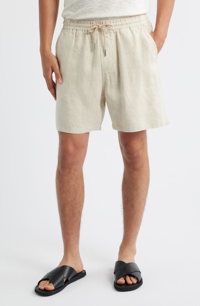 NN07 1454 Gregor Linen Drawstring Shorts, Main, color, Oat