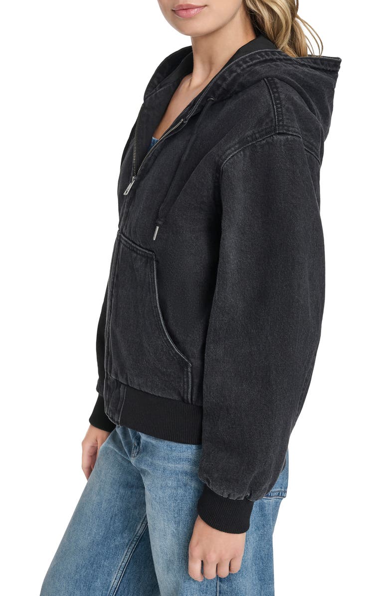 Levi's<sup>®</sup> Cotton Zip Work Hoodie, Alternate, color, Black Denim