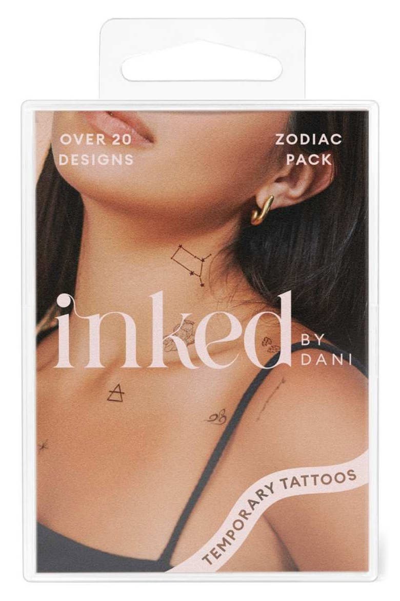 Air Zodiac Temporary Tattoos, Alternate, color, BLACK