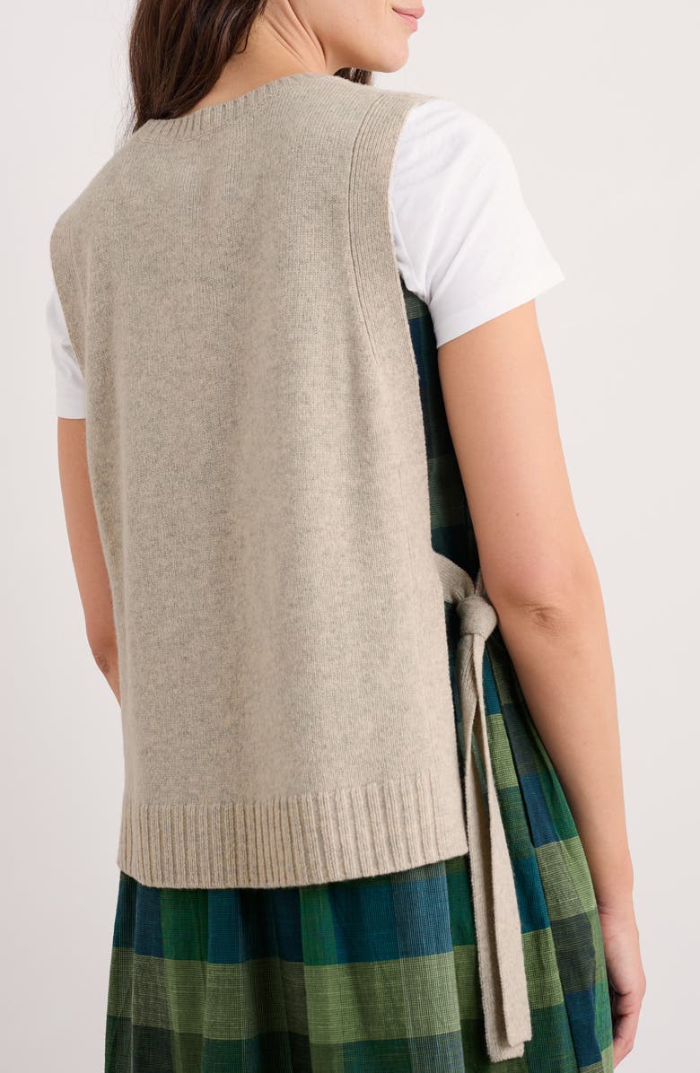 Seasalt Cornwall Sea Aster Merino Wool Blend Side Tie Sweater Vest, Alternate, color, Knit Melange Aran