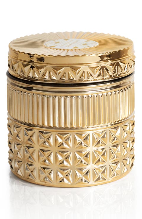 Exotic Blossom & Basil Gilded Faceted Candle