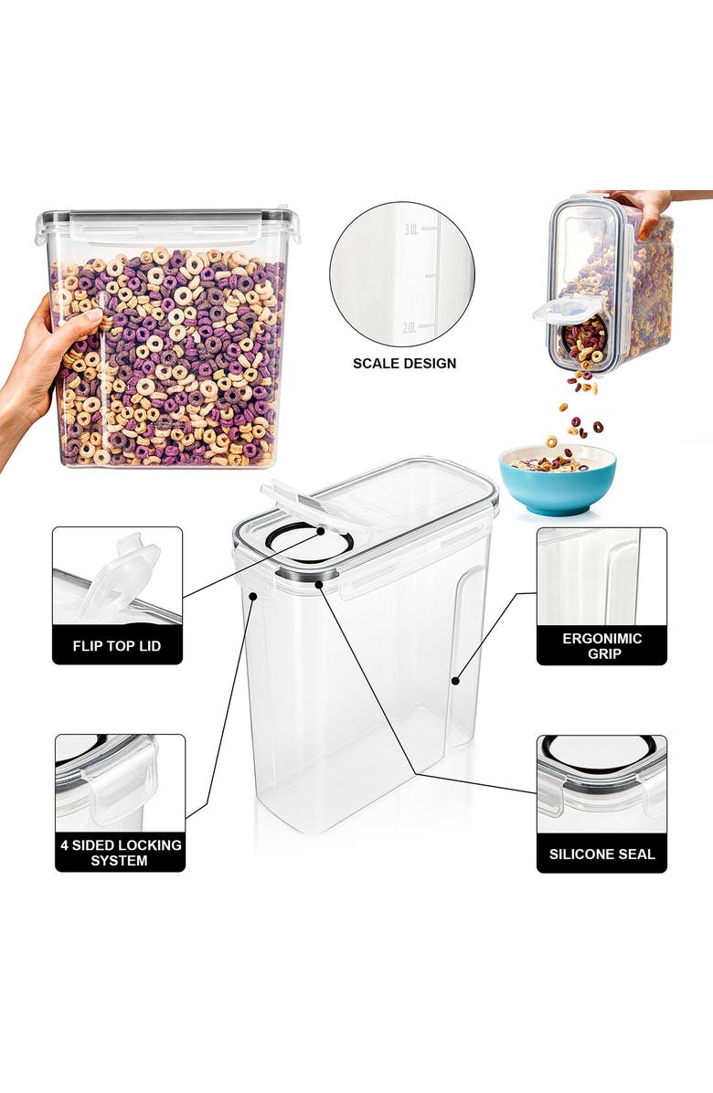 SORBUS 6-Pack Airtight Cereal Storage Containers, Alternate, color, Clear