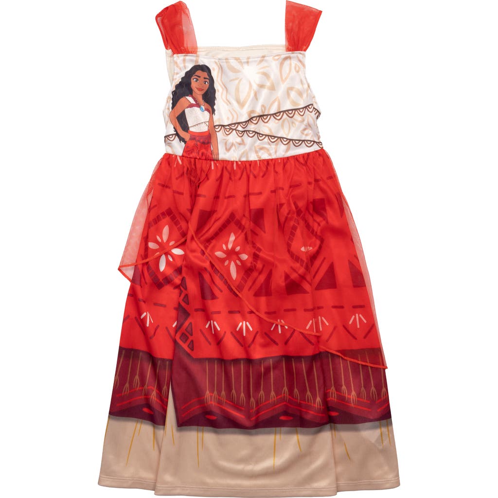 Ame Kids' Disney Moana Pajama Night Gown In Red