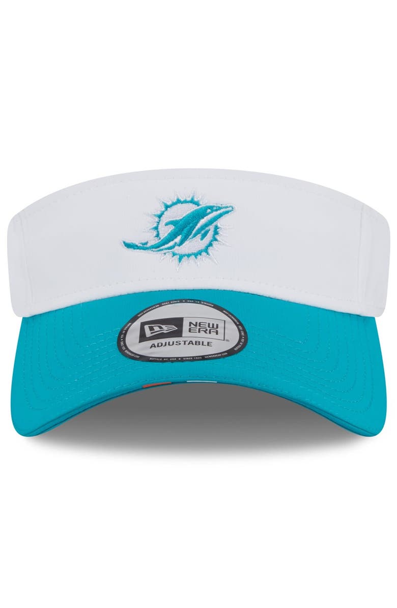 New Era Men's New Era White/Aqua Miami Dolphins 2025 NFL Training Camp Adjustable Visor, Alternate, color, White