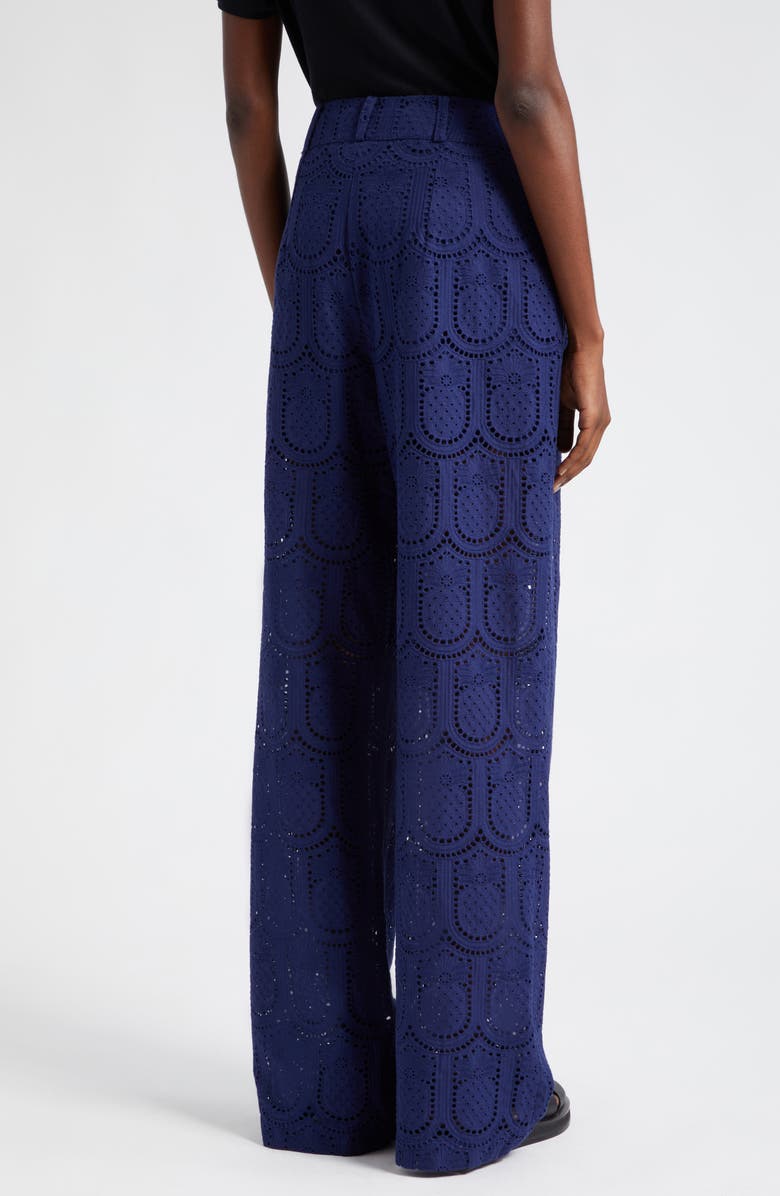 FARM Rio Pineapple Eyelet High Waist Wide Leg Pants, Alternate, color, 