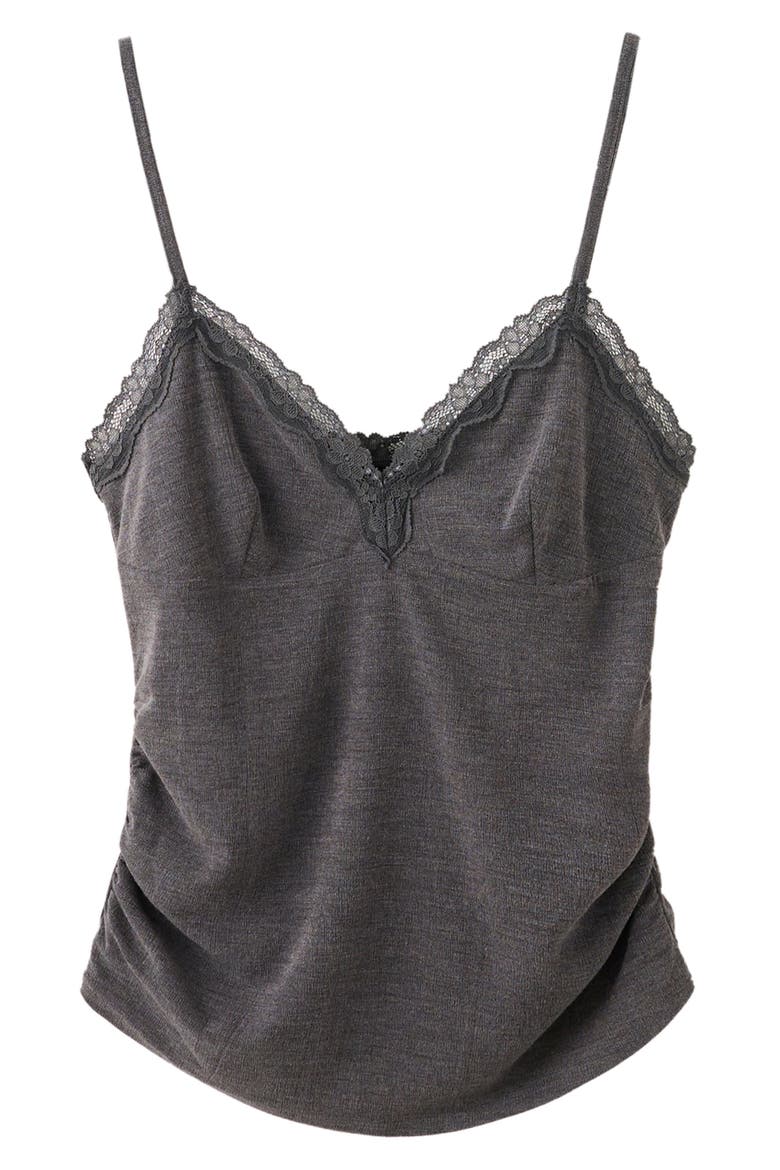 Lace Trim Camisole, Main, color, GREY