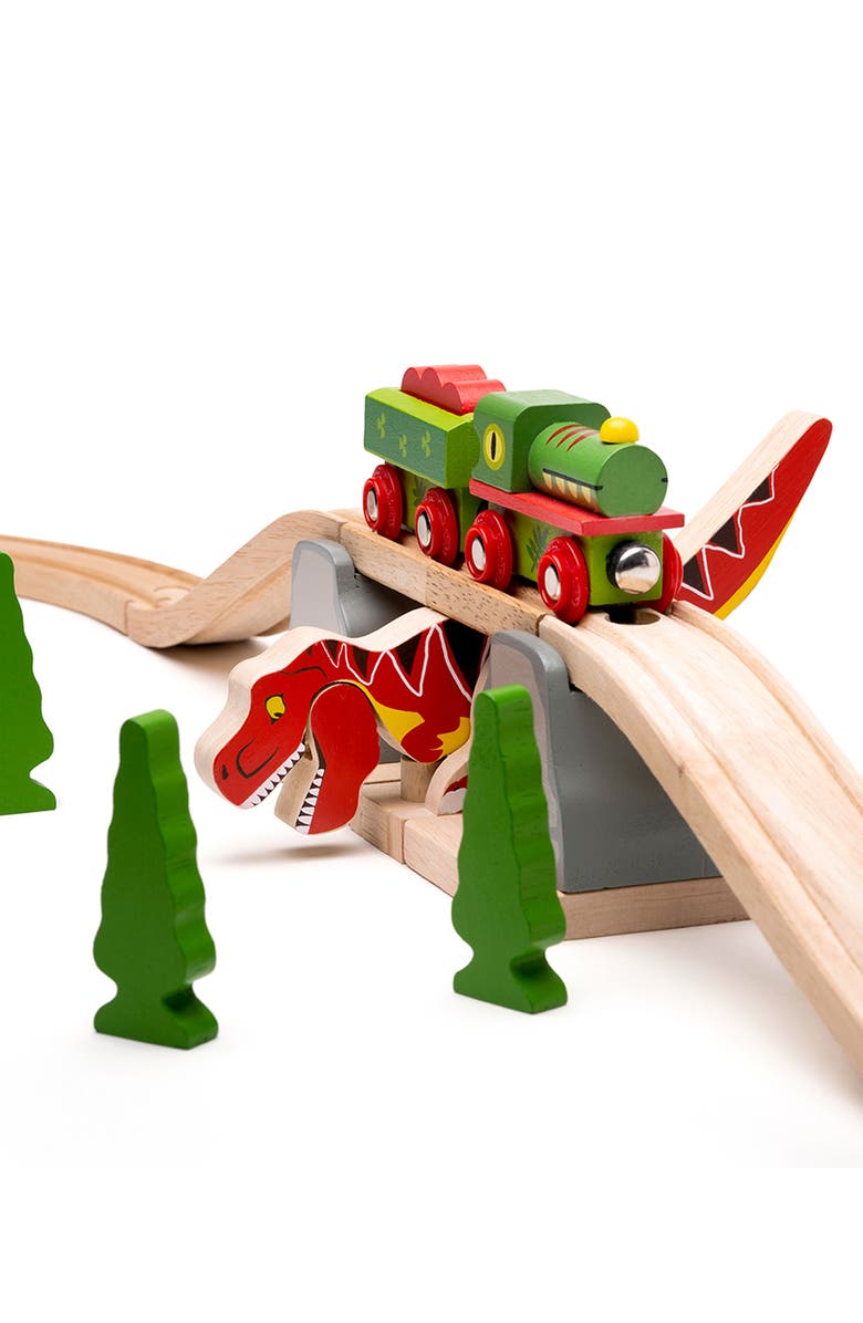 Bigjigs Rail T-Rex Bursting Bridge, Alternate, color, Multicoloured