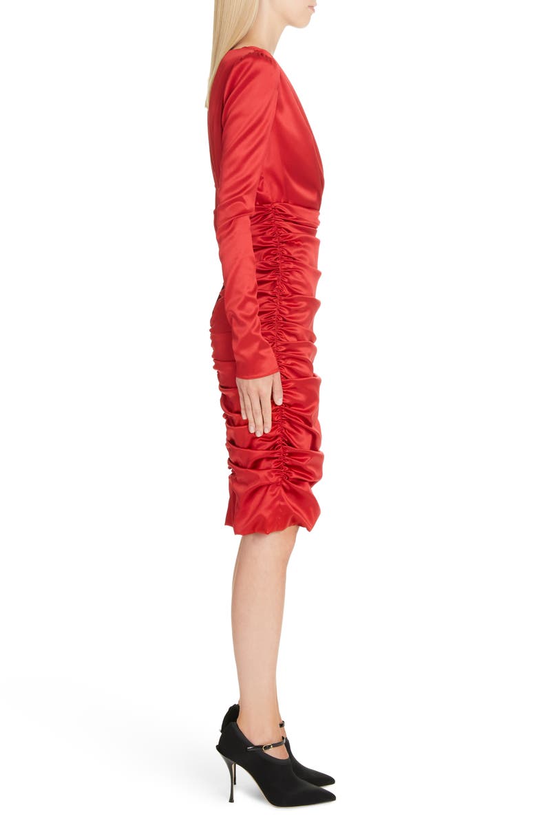 Dolce&Gabbana Stretch Silk Satin Sheath Dress, Alternate, color, 