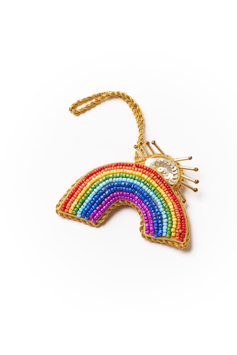 Larissa Plush Rainbow Sun Rays Felt Ornament - Embroidered, Main, color, Multicolor