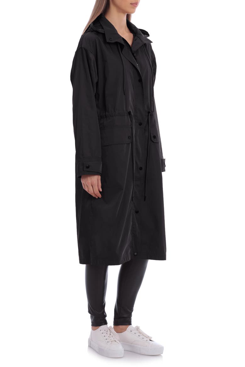 Oversize Water Resistant Rain Coat, Alternate, color, BLACK