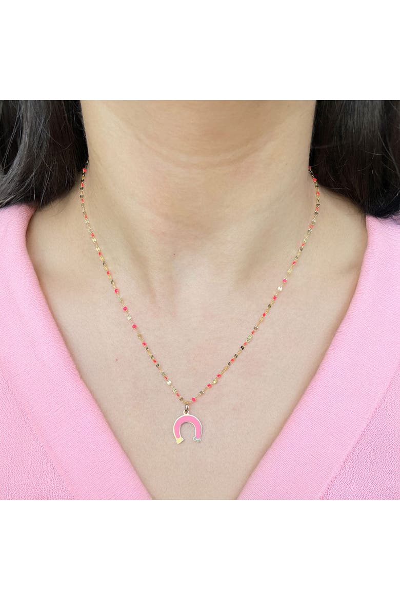 Bubblegum Pink Horseshoe Charm, Alternate, color, Bubblegum Pink