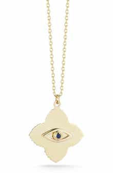 Ember Fine Jewelry 14K Gold Sapphire Evil Eye Pendant Necklace