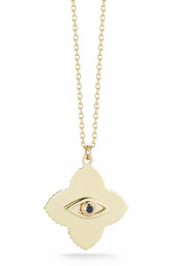 Ember Fine Jewelry 14K Gold Sapphire Evil Eye Pendant Necklace