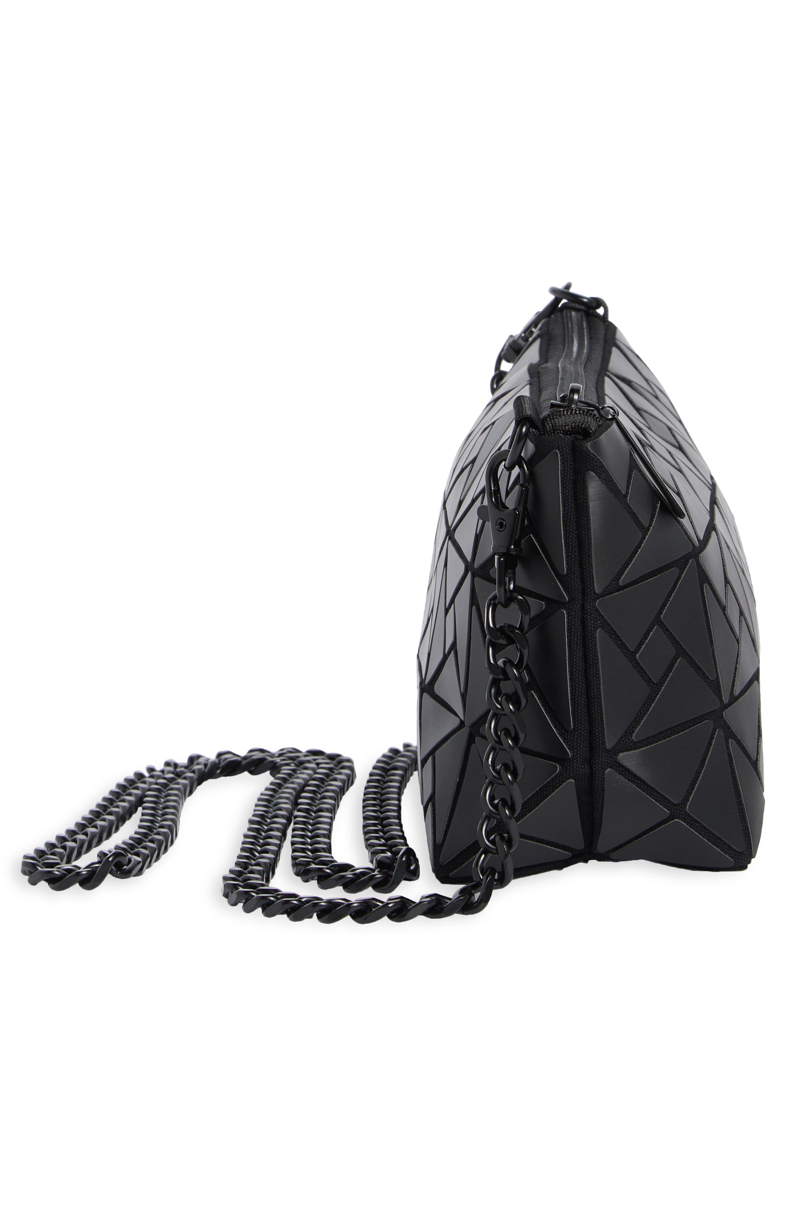 PATRIZIA LUCA Box Pattern Faux Leather Clutch, Alternate, color, Matte Black