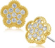 CZ by Kenneth Jay Lane Pavé Cubic Zirconia Five Clover Stud Earrings