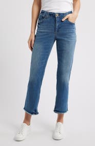 Wit & Wisdom Tatum Frayed High Waist Ankle Bootcut Jeans