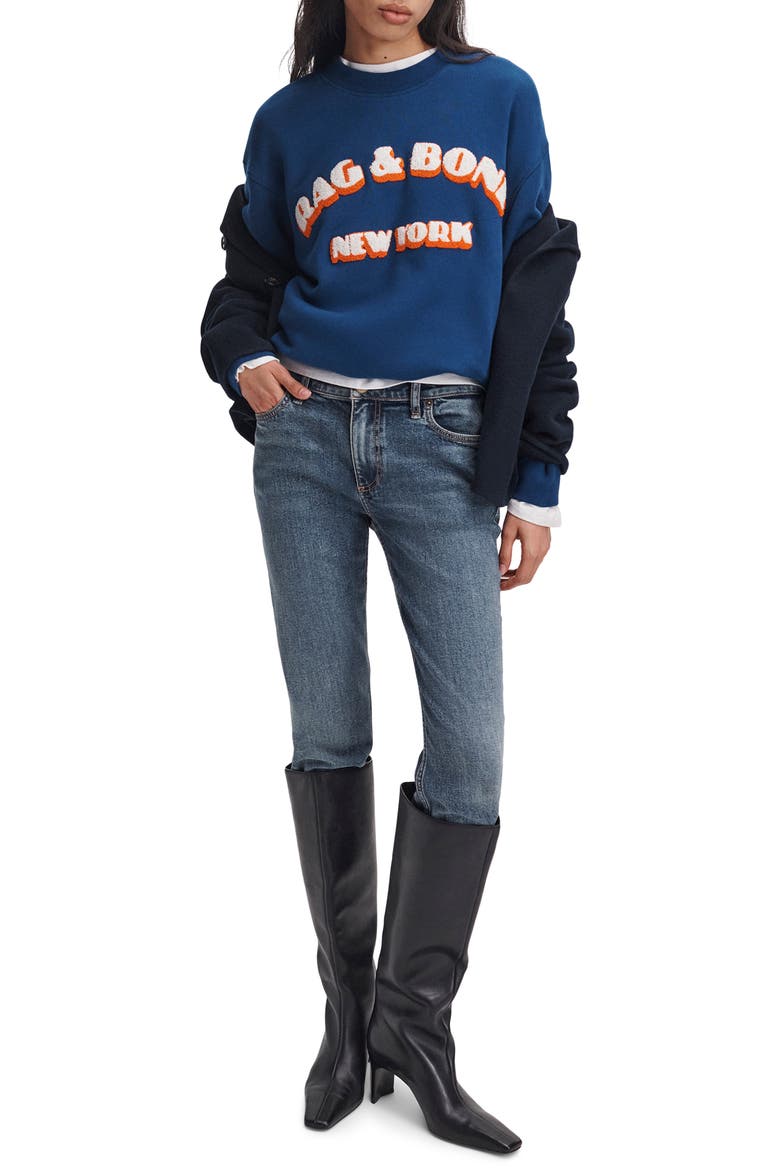 Oversize Logo Graphic Sweatshirt, Alternate, color, NAVYBLUE