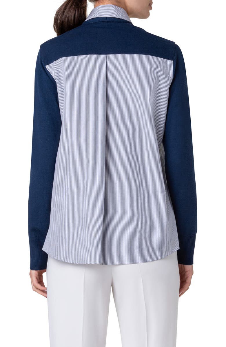 Akris punto Mixed Media Cardigan, Alternate, color, 