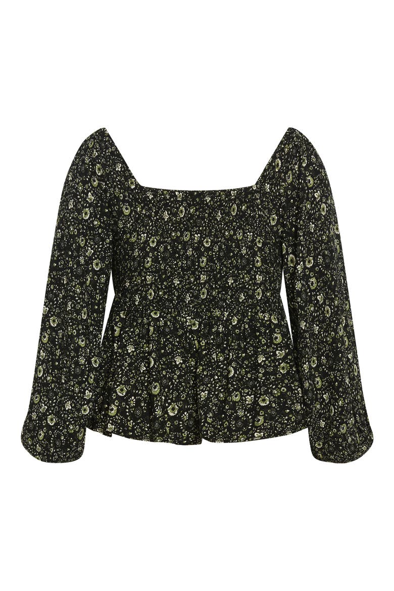 Monroe Smocked Top, Alternate, color, OLIVE DITSY