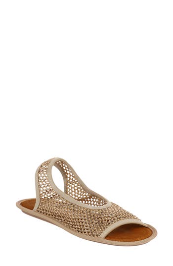 Ferragamo Woven Slingback Sandal In Neutral