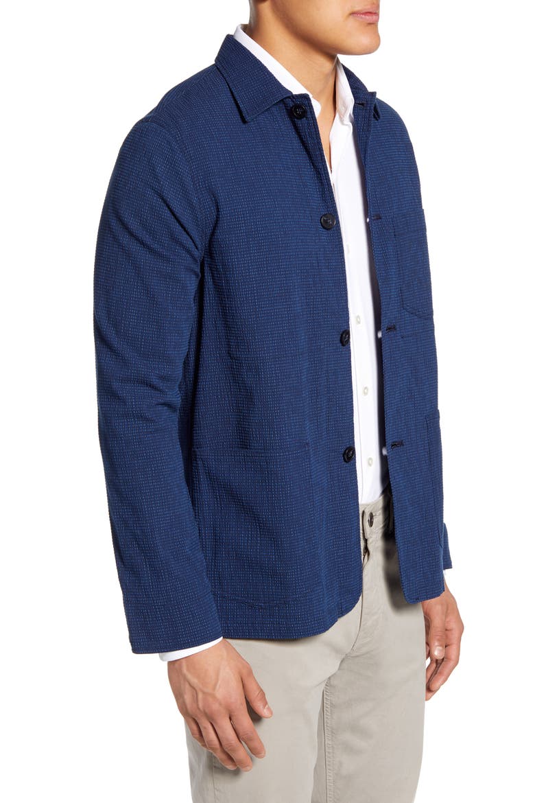 Seersucker Chore Jacket, Alternate, color, BLEACH