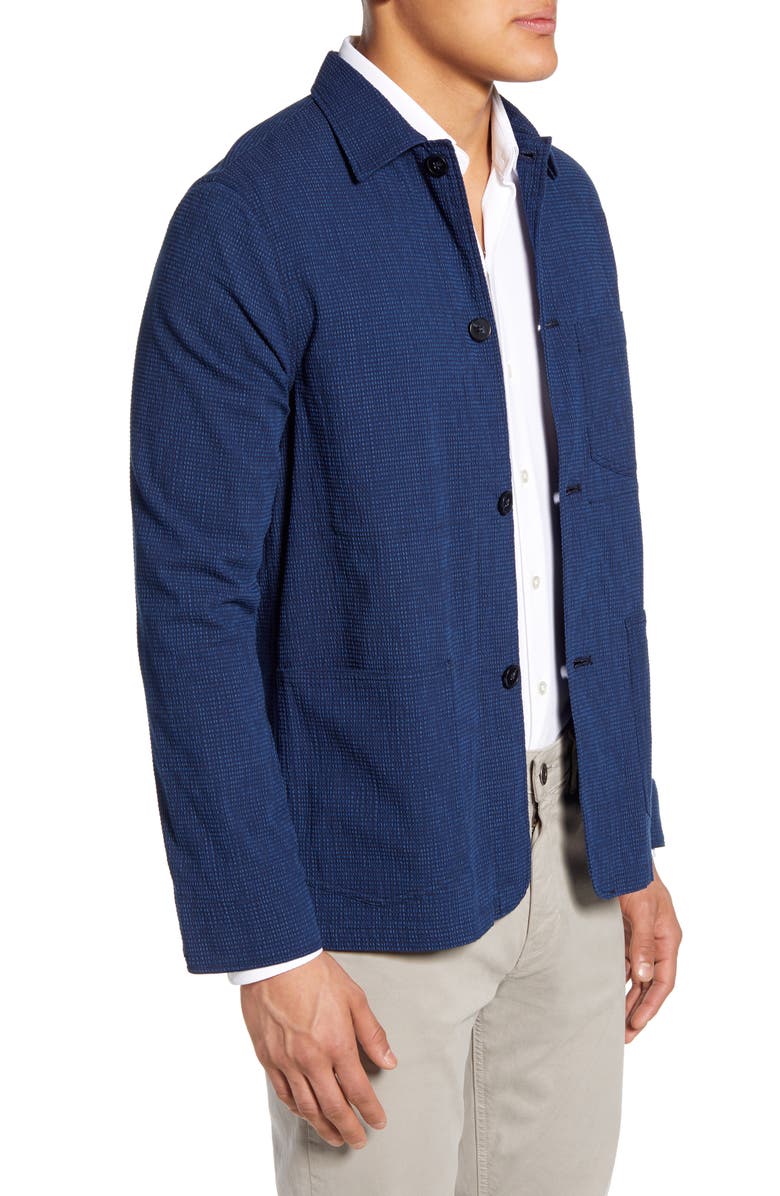 Officine Générale Seersucker Chore Jacket, Alternate, color, 