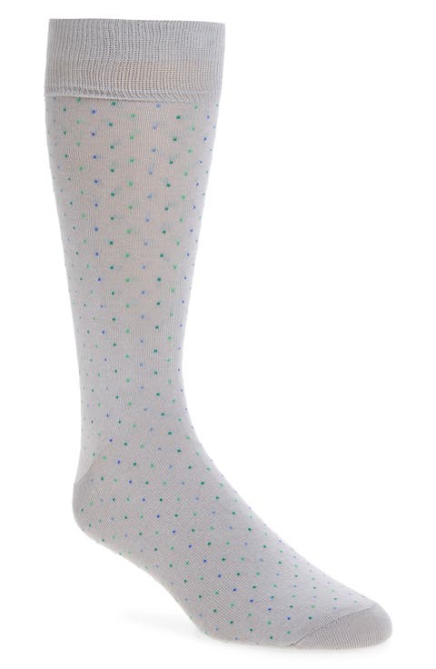 Dot Cotton Blend Dress Socks