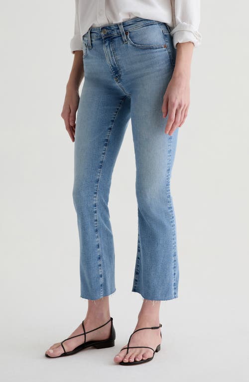 Ag Mari Raw Hem Slim Straight Leg Crop Jeans In Blue
