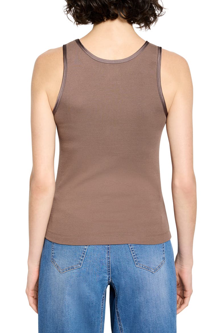 Perfect Knit Trimmed Tank, Alternate, color, COCOA