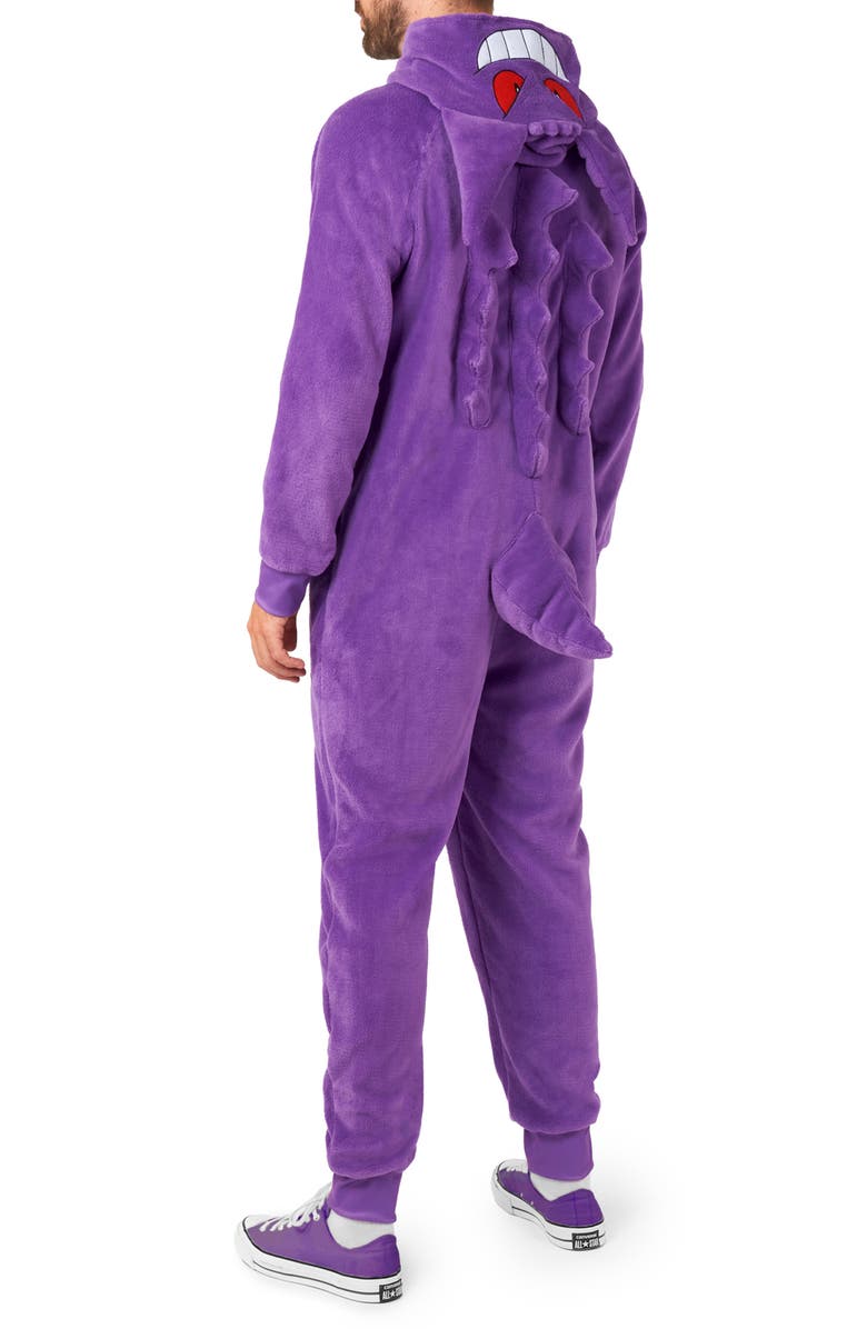 OppoSuits Pokémon<sup>™</sup> Gengar Fleece Hooded Jumpsuit, Alternate, color, Purple