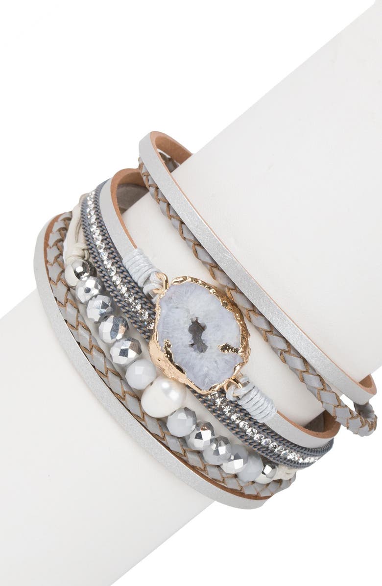 SAACHI Natural Stone 8mm Freshwater Pearl Beaded Multi-Strand Bracelet, Alternate, color, 