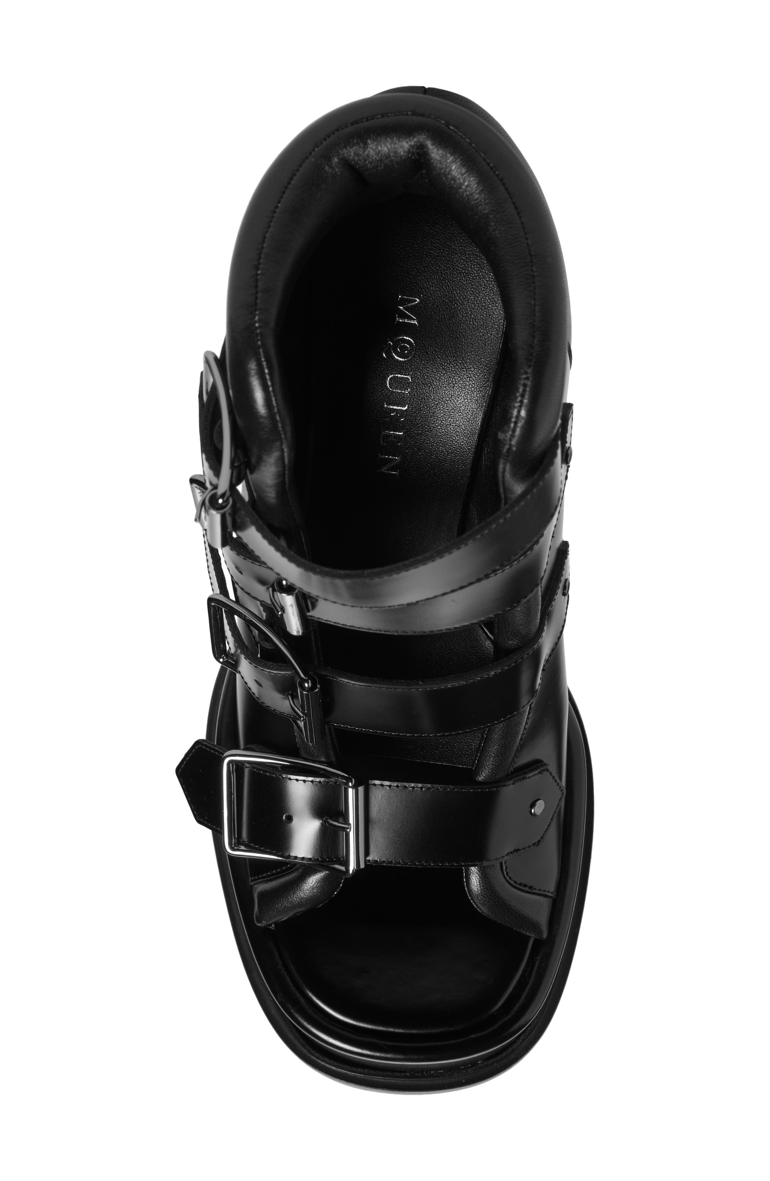 McQueen Platform Cage Sandal, Alternate, color, Black/ Brunito