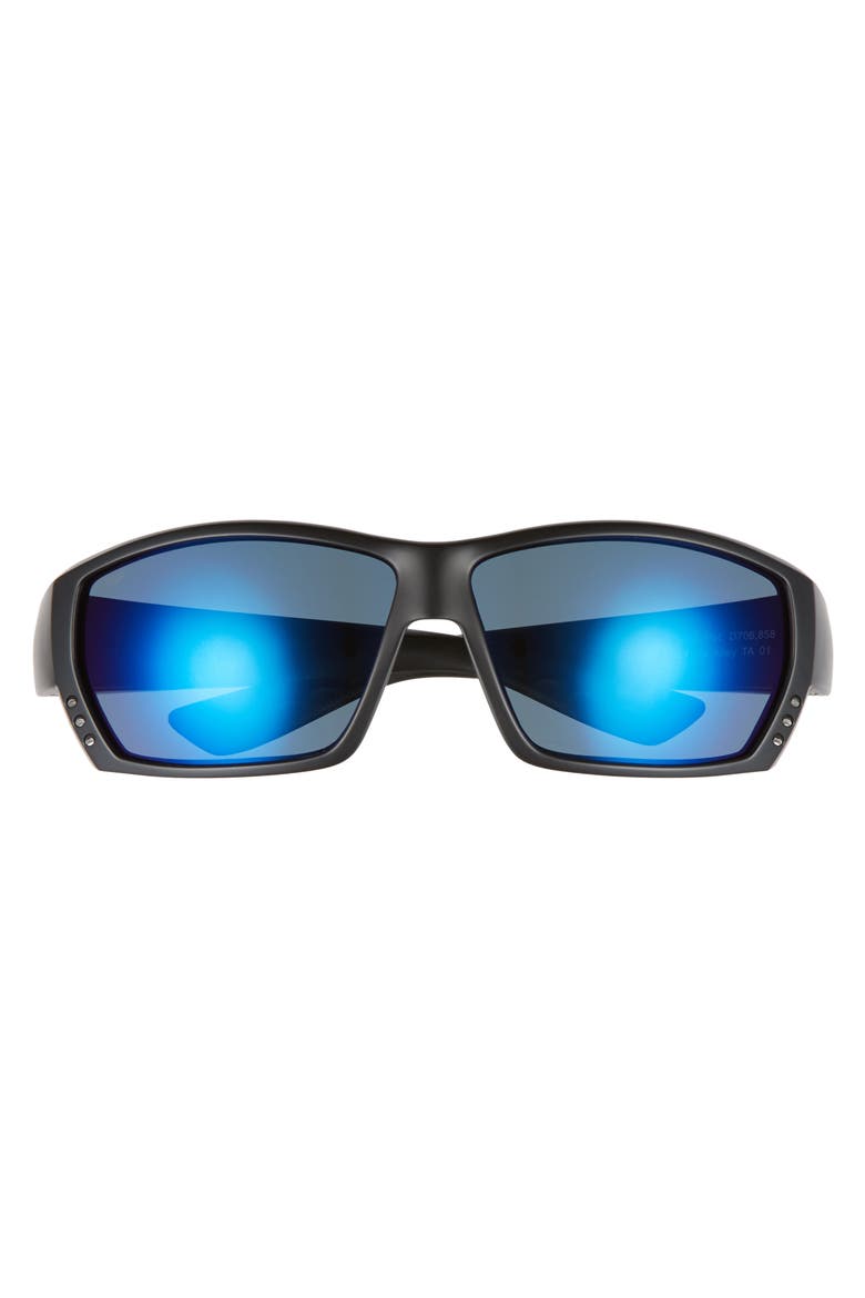 Tuna Alley 60mm Polarized Sunglasses, Alternate, color, BLACKOUT/ BLUE MIRROR