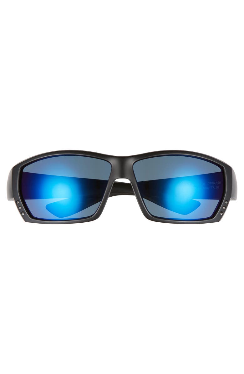 Costa Del Mar Tuna Alley 60mm Polarized Sunglasses, Alternate, color, Blackout/ Blue Mirror